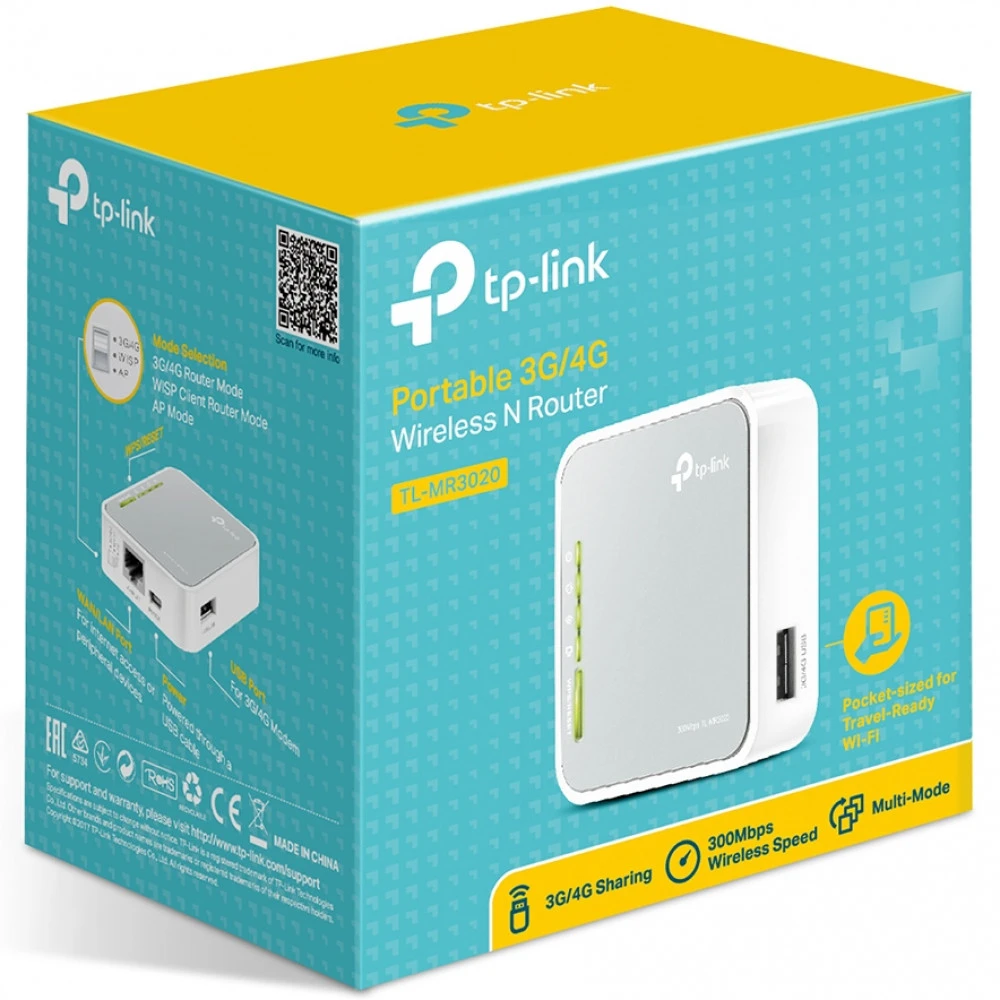 Маршрутизатор для дома TP-Link TL-MR3020 TL-MR3020(EU) V3.20