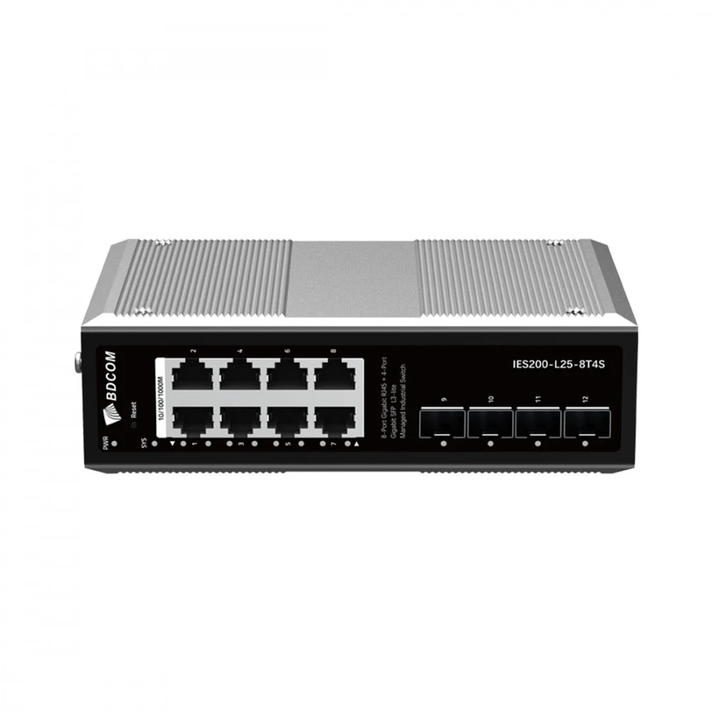 Коммутатор BDCOM IES200-L25-8T4S 1000 Base-TX (1000 мбит/с), 4 SFP порта