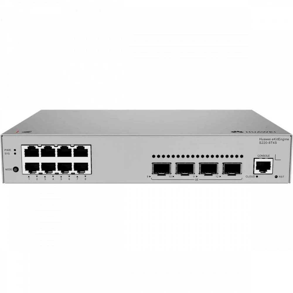 Коммутатор Huawei eKit S220-8T4S 1000 Base-T (1000 мбит/с), 4 SFP порта