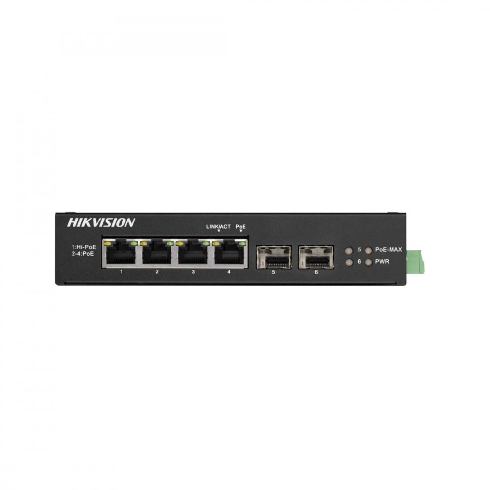 Коммутатор Hikvision DS-3T0506HP DS-3T0506HP/No Power unit 1000 Base-T (1000 мбит/с), 2 SFP порта