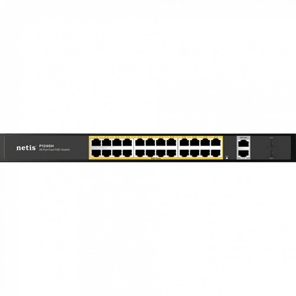 Коммутатор Netis P124GH 100 Base-TX (100 мбит/с), 2 SFP порта