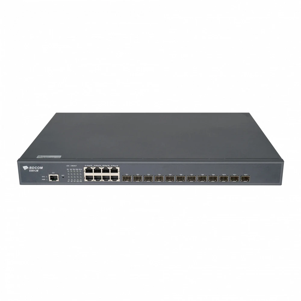 Коммутатор BDCOM S5612E-2AC 1000 Base-T (1000 мбит/с), 12 SFP портов
