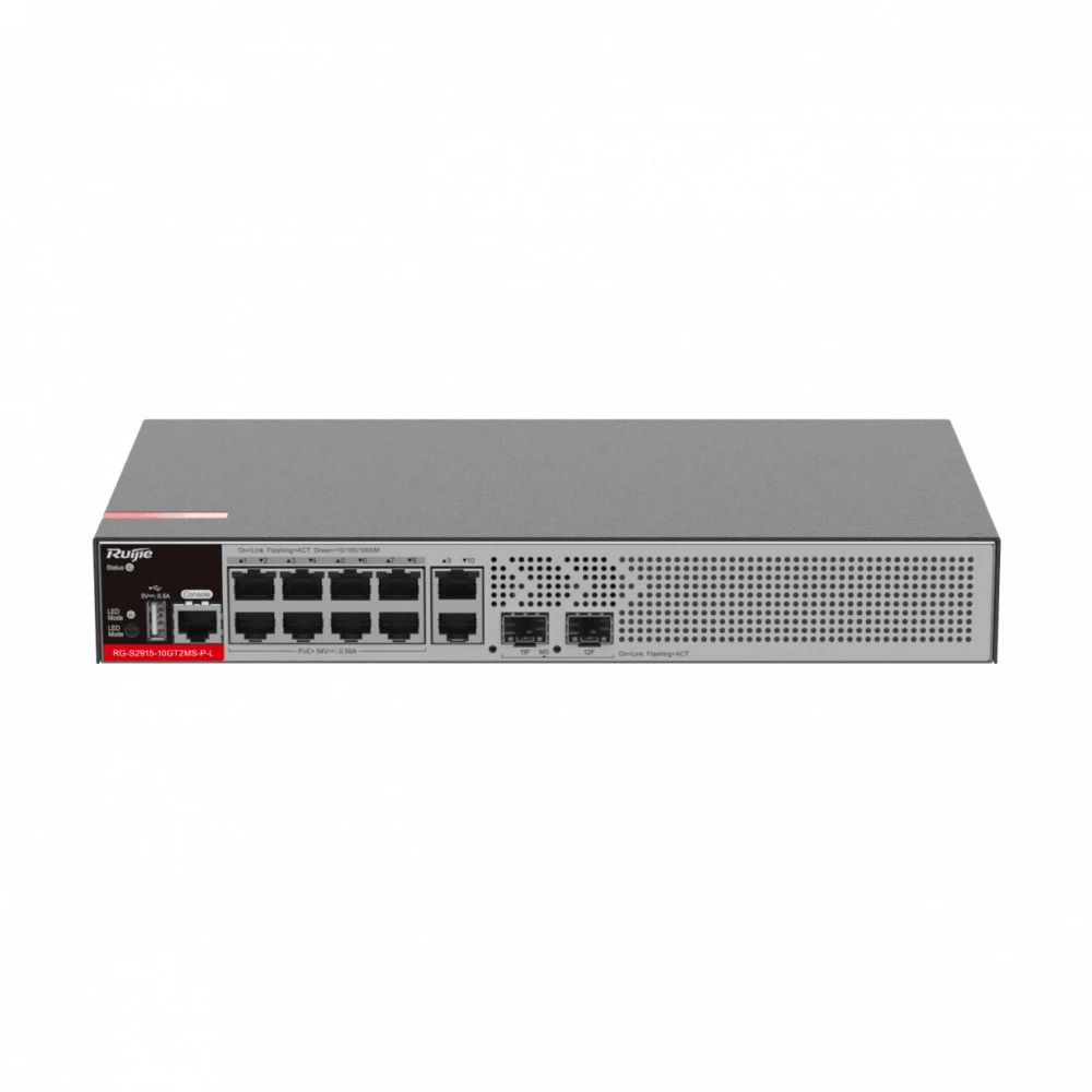Коммутатор Ruijie RG-S2915-10GT2MS-P-L 1000 Base-TX (1000 мбит/с), 2 SFP порта