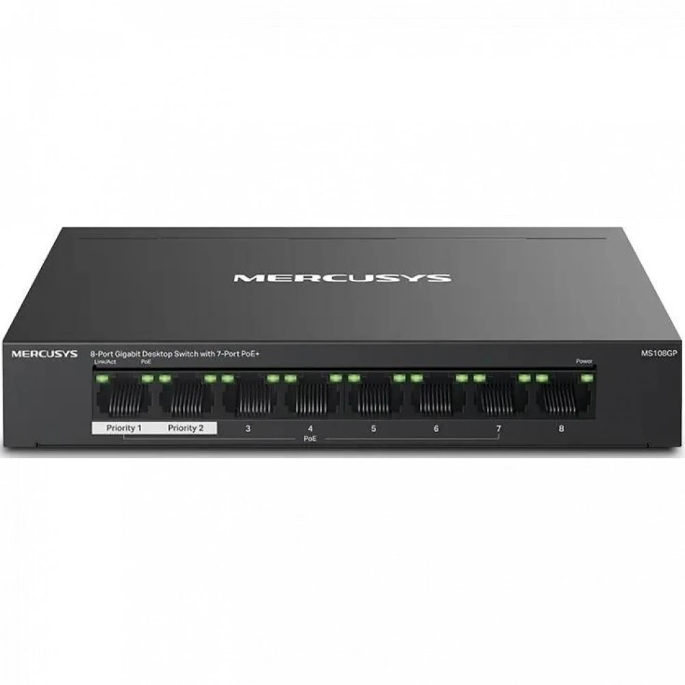 Коммутатор Mercusys MS108GP 1000 Base-T (1000 мбит/с)