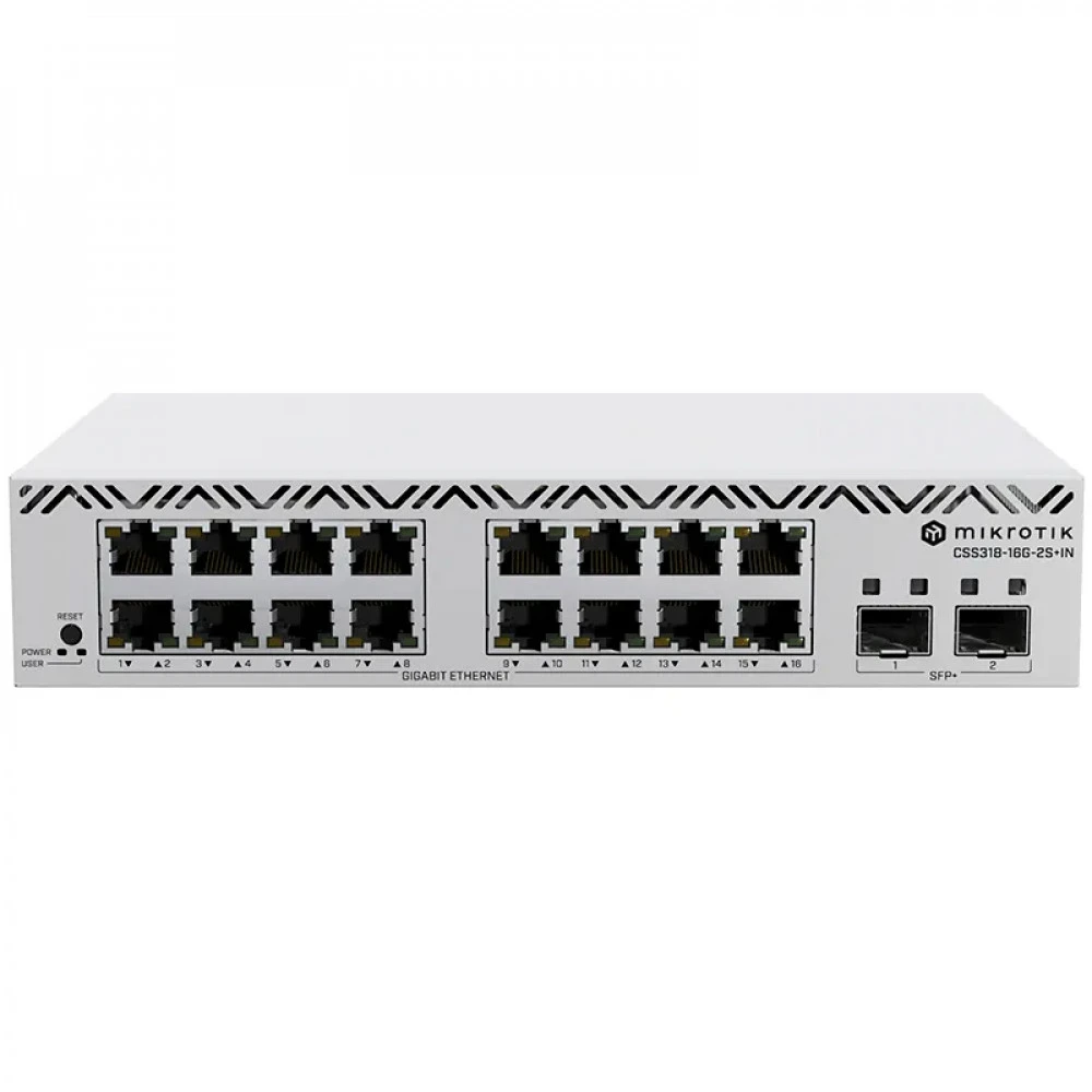 Коммутатор Mikrotik CSS318-16G-2S+IN 1000 Base-T (1000 мбит/с), 2 SFP порта