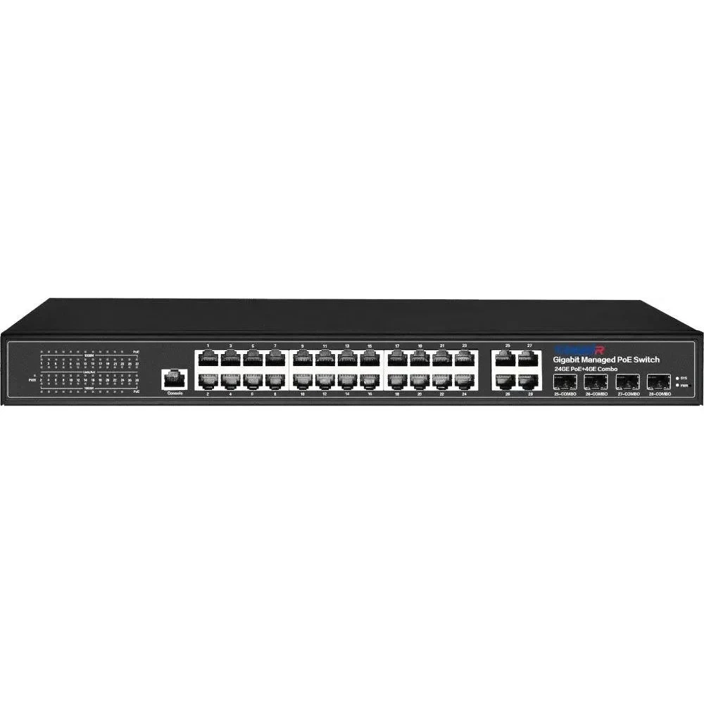 Коммутатор Trassir TR-NS24284C-400-24POE 1000 Base-T (1000 мбит/с), 4 SFP порта