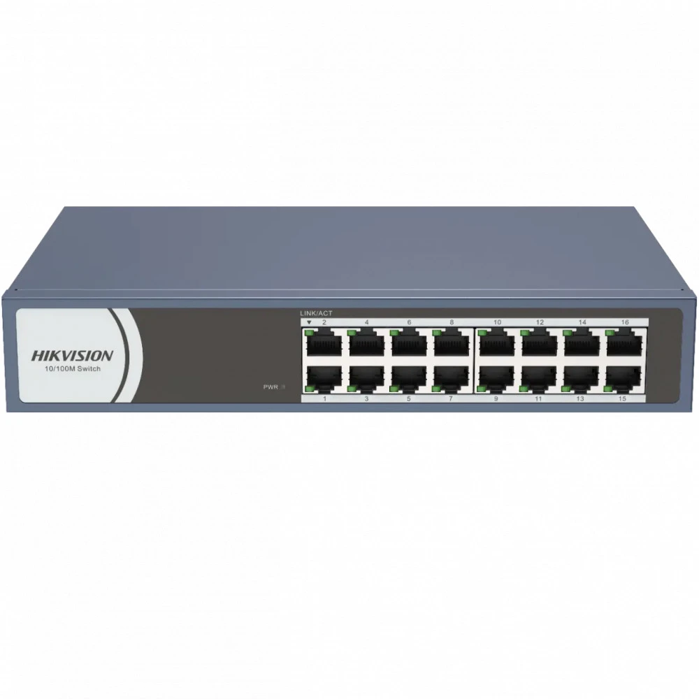 Коммутатор Hikvision DS-3E0116R-O 100 Base-TX (100 мбит/с)