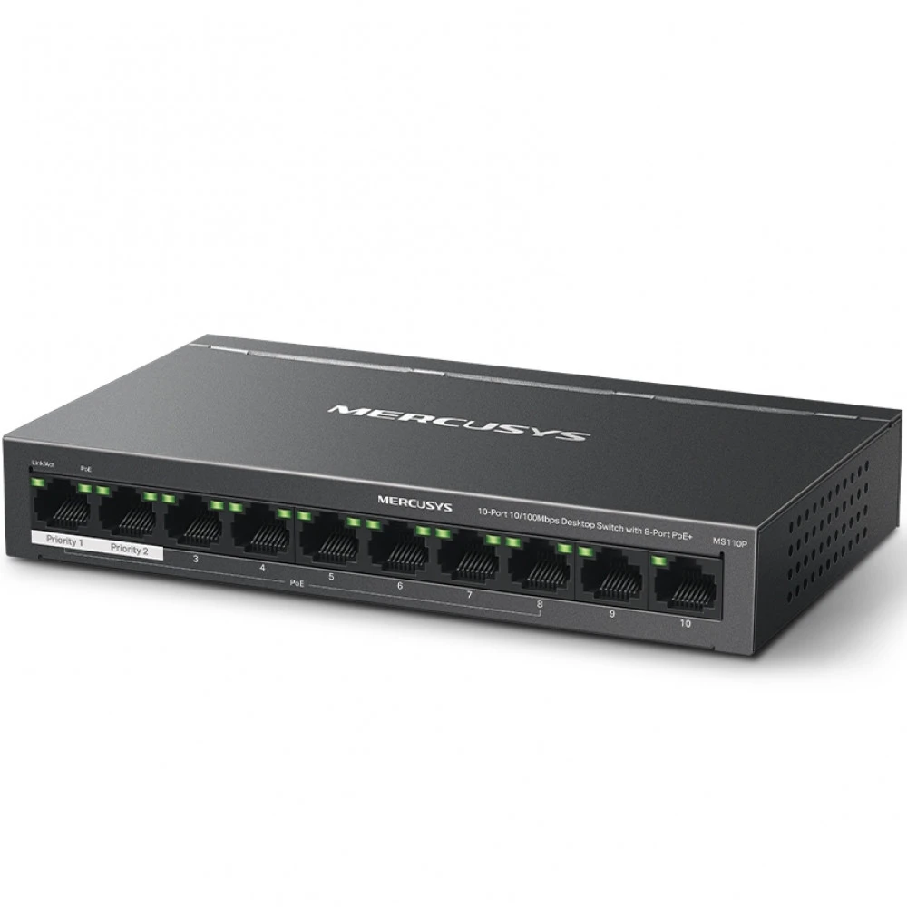 Коммутатор Mercusys MS110P 100 Base-T (100 мбит/с)
