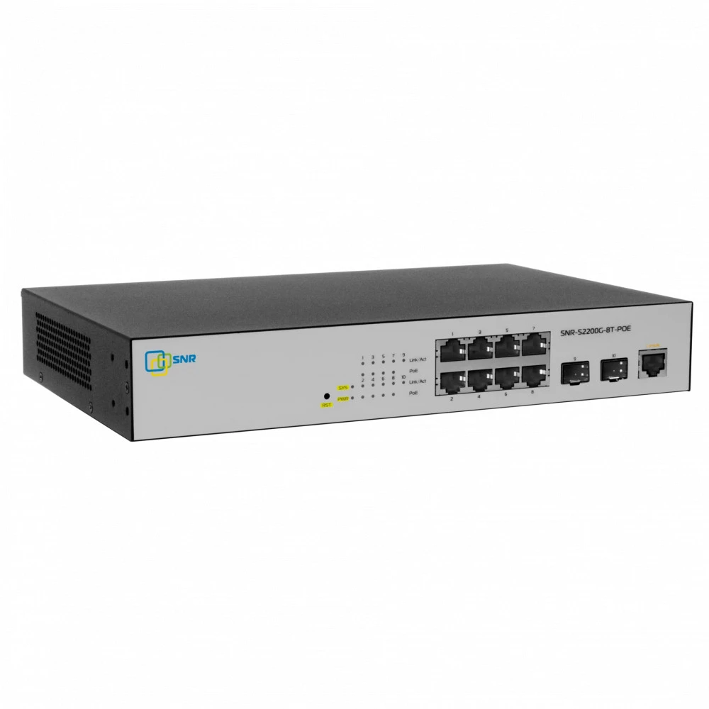 Коммутатор SNR SNR-S2200G-8T-POE 1000 Base-T (1000 мбит/с)