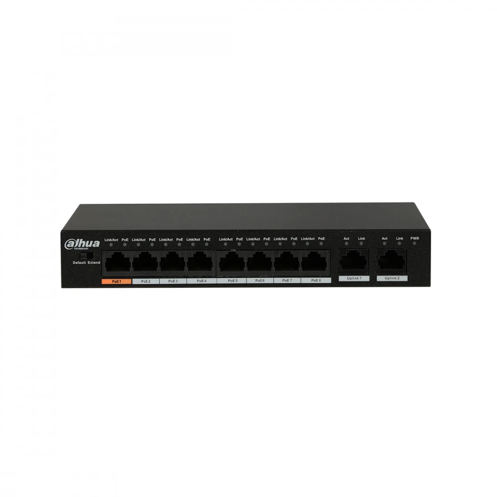 Коммутатор Dahua DH-S3010-8ET-95 100 Base-TX (100 мбит/с)