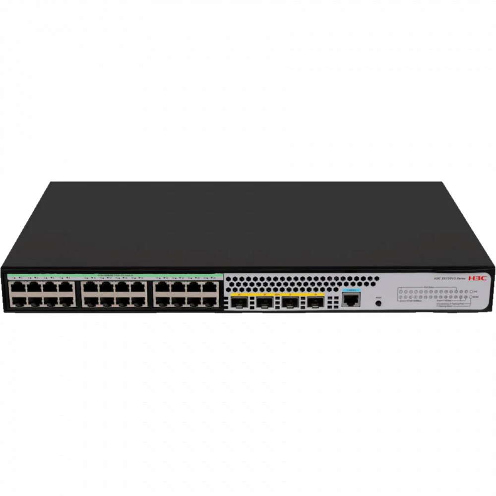 Коммутатор H3C S5120V3-28S-PWR-LI LS5120V3-28S-PWR-LI-GL Switch 1000 Base-TX (1000 мбит/с), 4 SFP порта