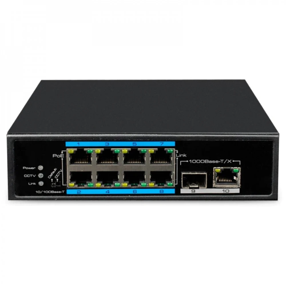 Коммутатор UTEPO UTP7108E-POE 1000 Base-T (1000 мбит/с), 1 SFP порт