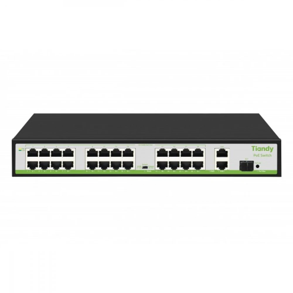 Коммутатор Tiandy TC-P3S027 H/2421/AT/260 100 Base-TX (100 мбит/с), 1 SFP порт