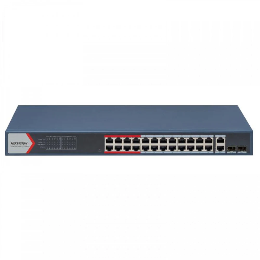 Коммутатор Hikvision DS-3E1326P-EI(B) 100 Base-T (100 мбит/с), 2 SFP порта