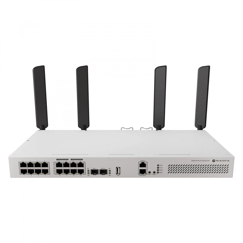 Коммутатор Mikrotik CRS418-8P-8G-2S+5axQ2axQ-RM 1000 Base-T (1000 мбит/с), 2 SFP порта