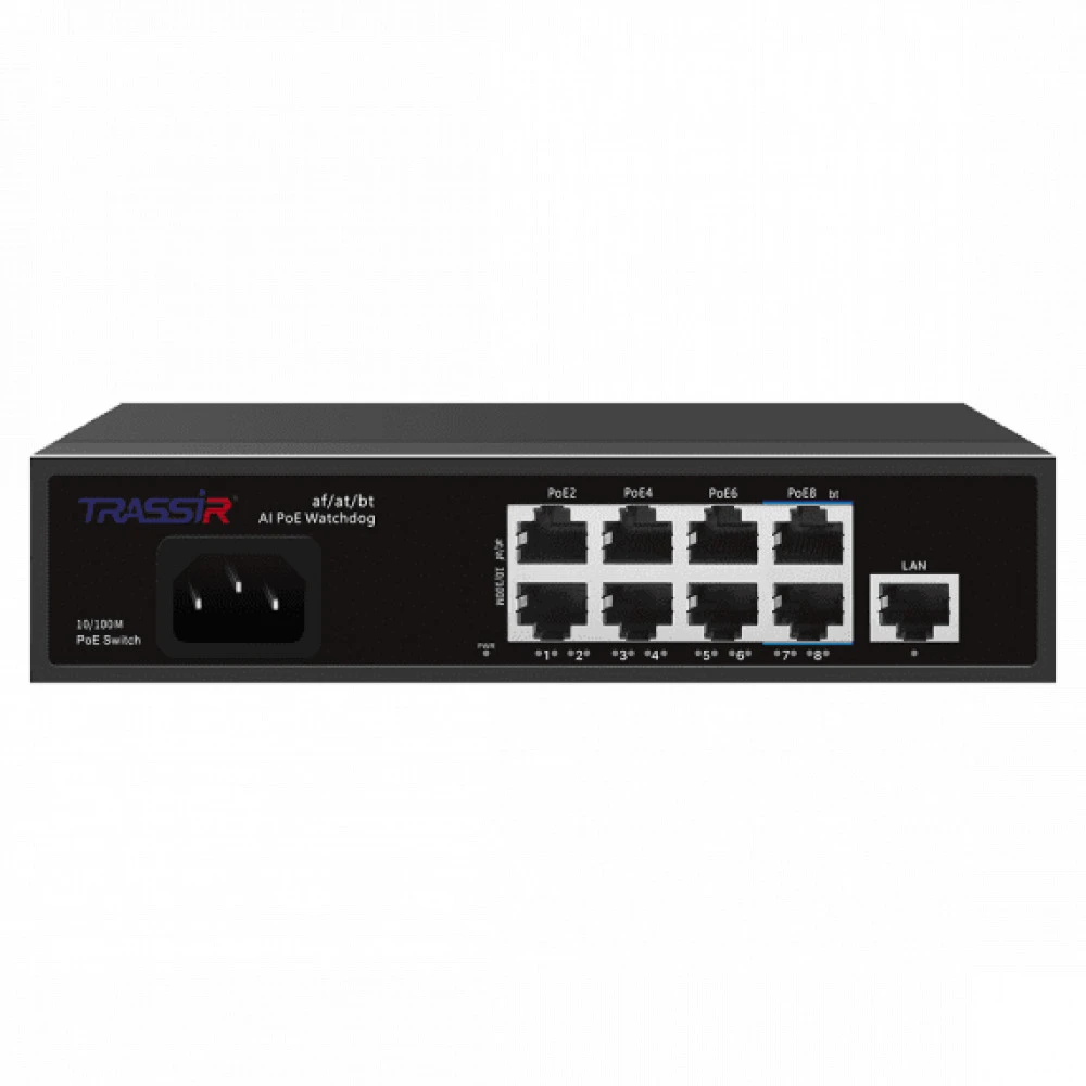 Коммутатор Trassir NS1109 TR-NS1109-120-8POE 1000 Base-TX (1000 мбит/с)