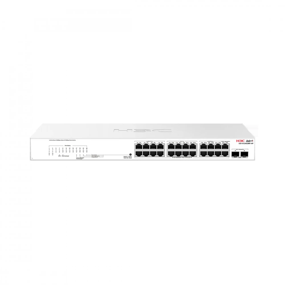 Коммутатор H3C US110-24G2MF-HP 1000 Base-T (1000 мбит/с), 2 SFP порта