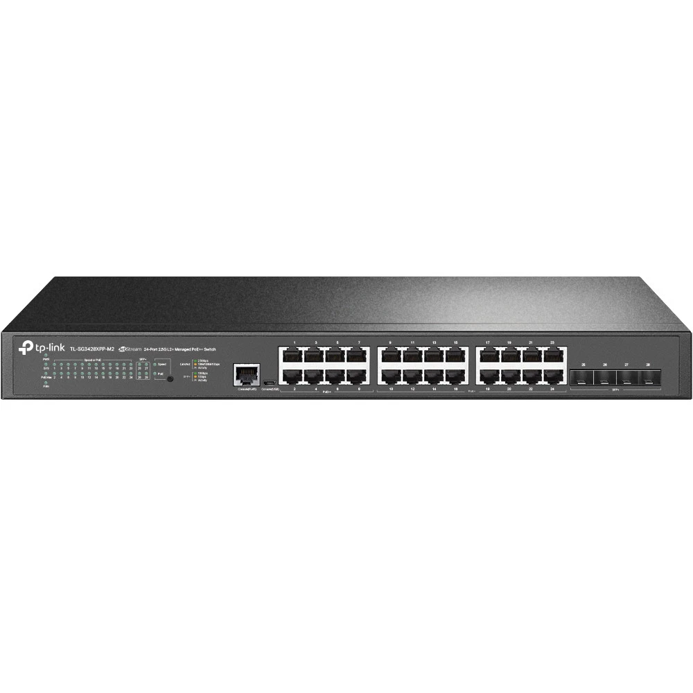 Коммутатор TP-Link TL-SG3428XPP-M2 2.5 GBase-T (2500 мбит/с), 4 SFP порта