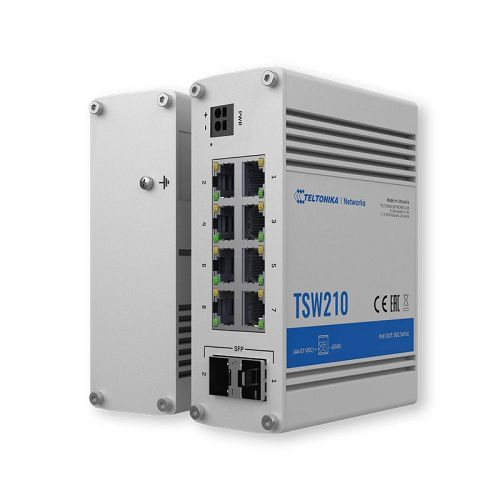 Коммутатор TELTONIKA TSW210 TSW210000000 1000 Base-T (1000 мбит/с), 2 SFP порта