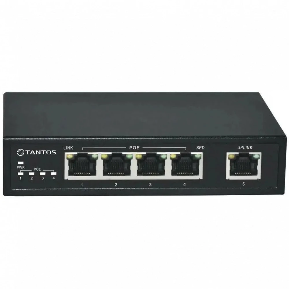 Коммутатор Tantos TSn-4P5G 00-00043085 1000 Base-T (1000 мбит/с)