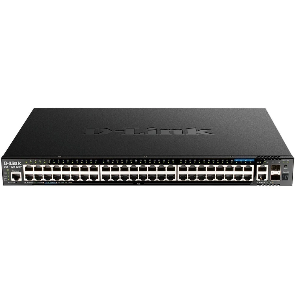 Коммутатор D-link DGS-1520-52MP/BY/A1A 2.5 GBase-T (2500 мбит/с), 2 SFP порта