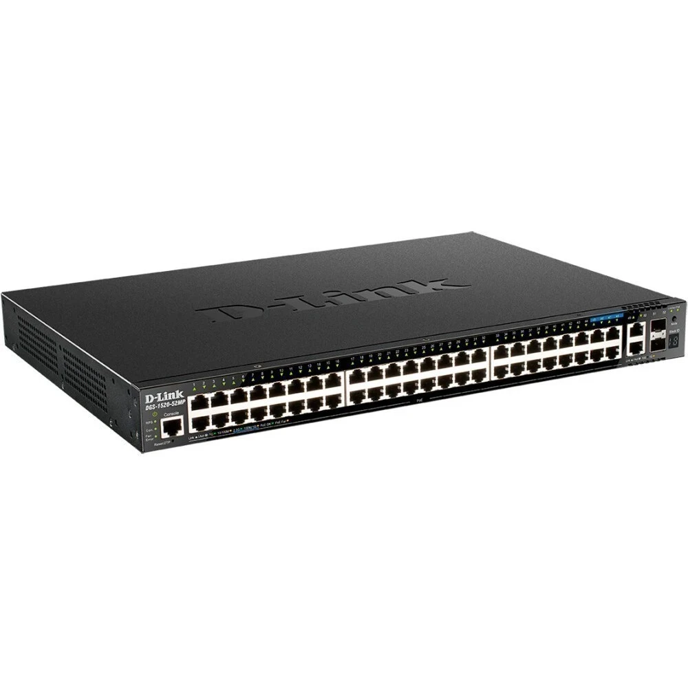Коммутатор D-link DGS-1520-52MP/BY/A1A 2.5 GBase-T (2500 мбит/с), 2 SFP порта
