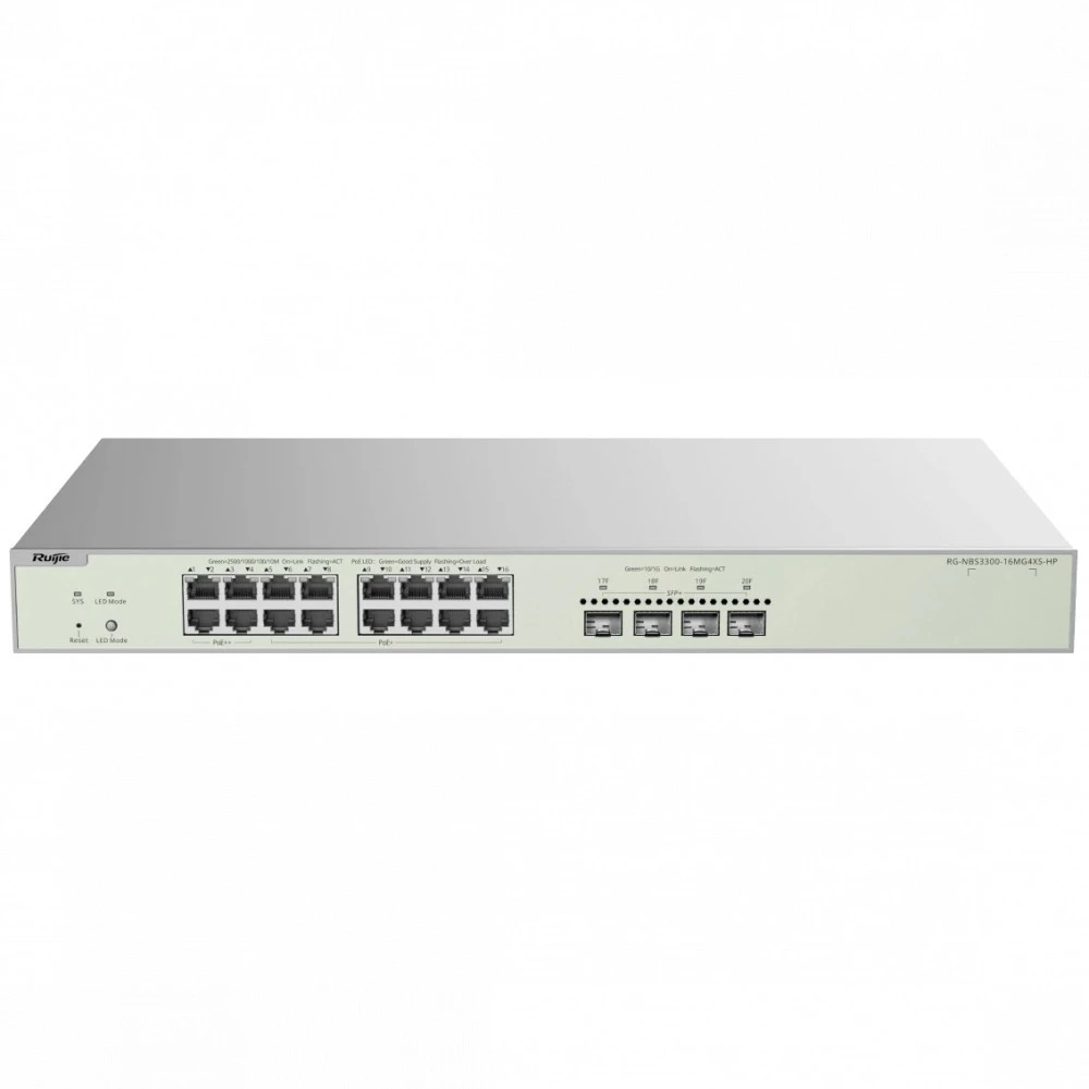 Коммутатор Ruijie RG-NBS3300-16MG4XS-HP 6976915002009 2.5 GBase-T (2500 мбит/с), 4 SFP порта