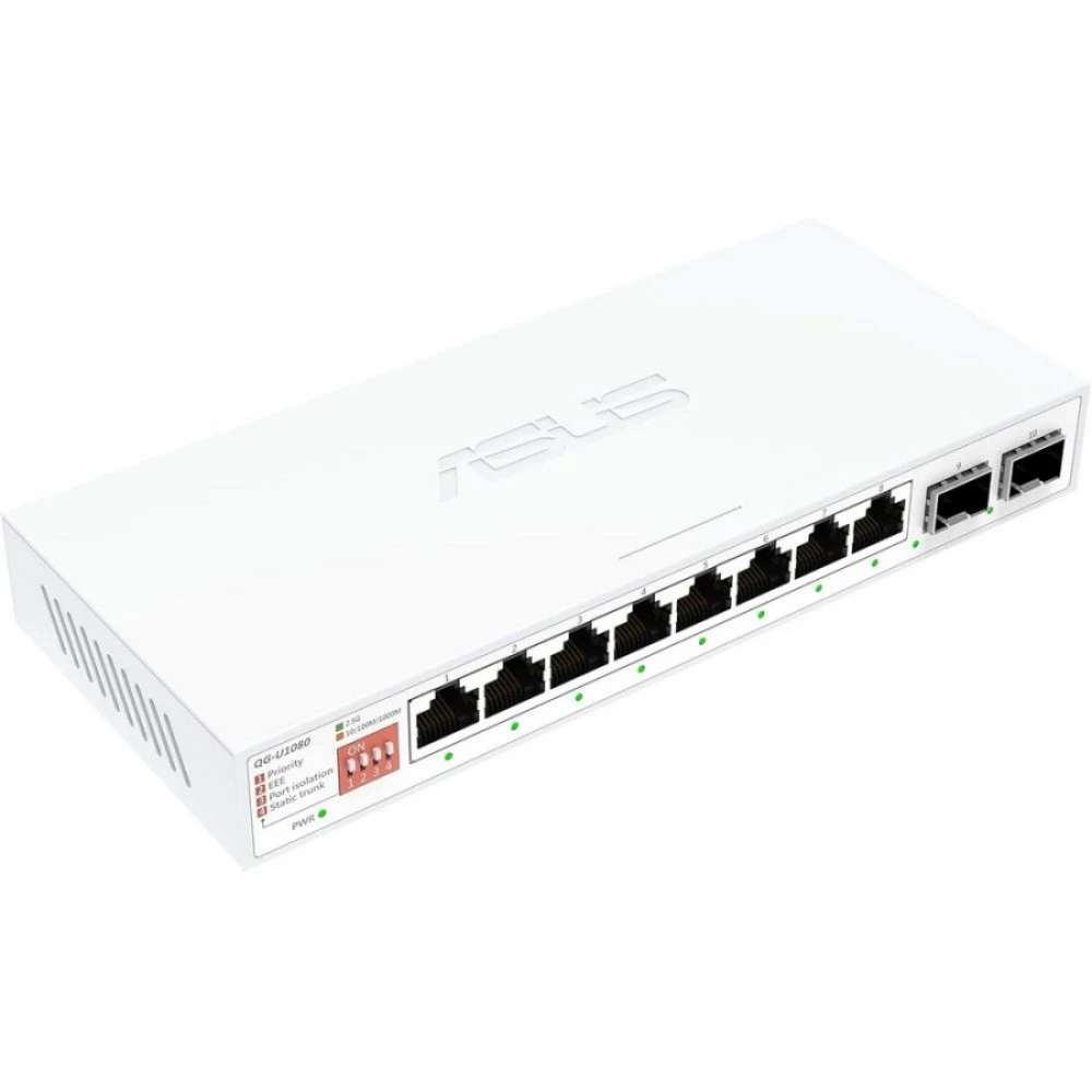 Коммутатор Asus QG-U1080 90IG0A00-MO3B00 2.5 GBase-T (2500 мбит/с), 2 SFP порта
