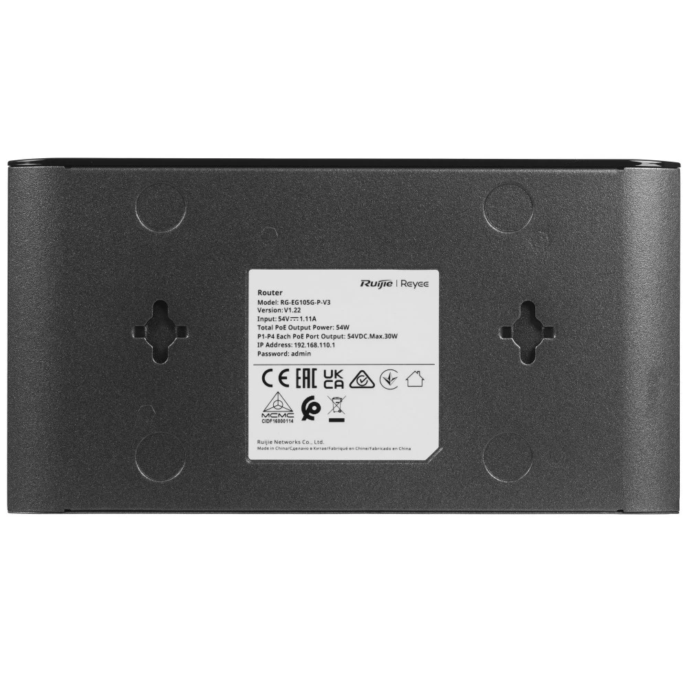 Маршрутизатор Ruijie RG-EG105G-P V3 6976915000821 10/100/1000 Base-TX (1000 мбит/с)