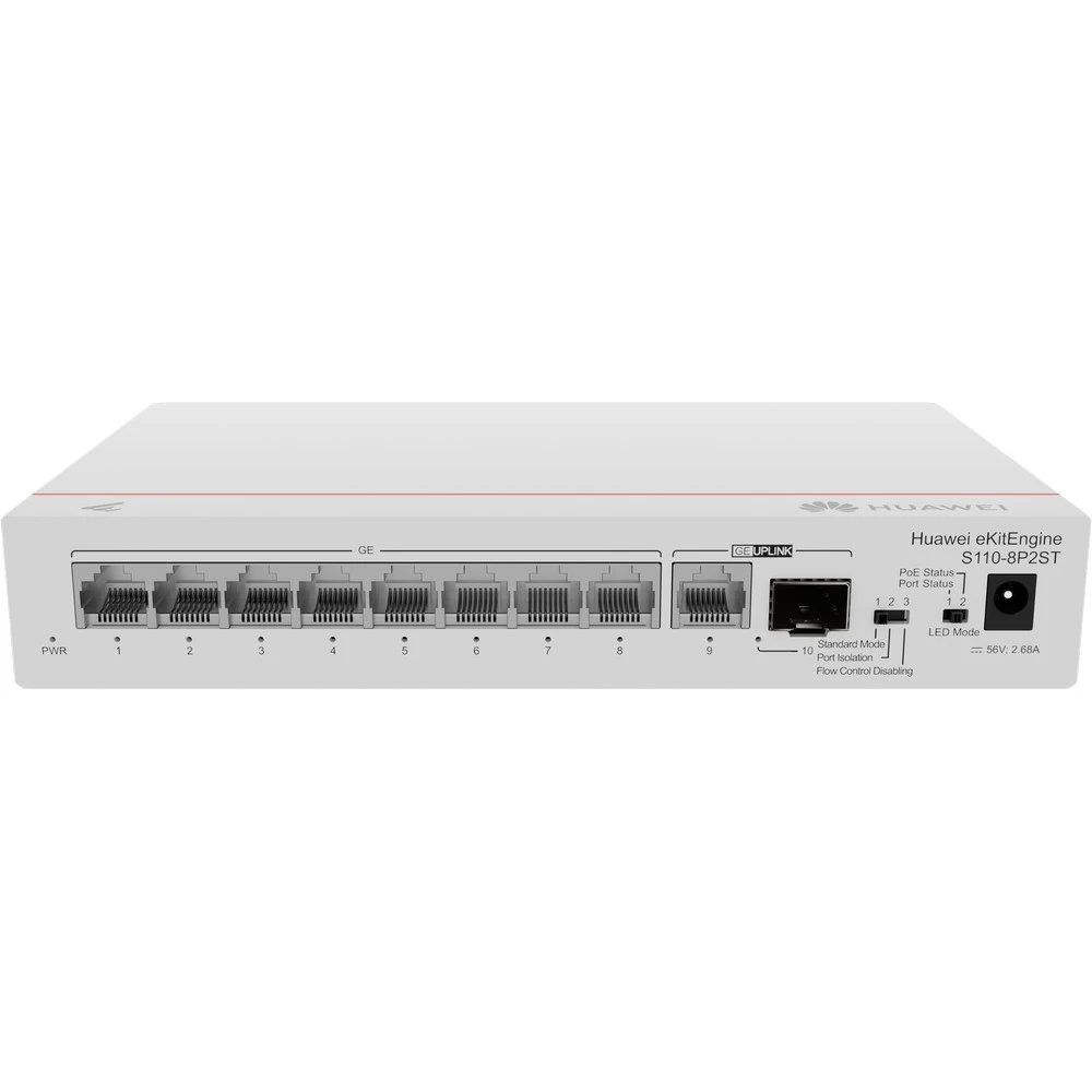 Коммутатор Huawei eKit eKitEngine S110-8P2ST 98012269 1000 Base-T (1000 мбит/с), 1 SFP порт