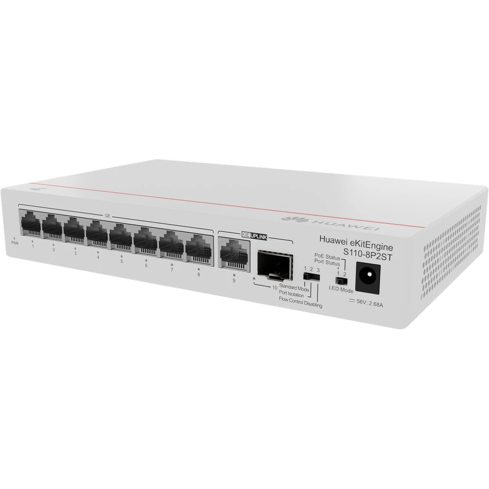 Коммутатор Huawei eKit eKitEngine S110-8P2ST 98012269 1000 Base-T (1000 мбит/с), 1 SFP порт