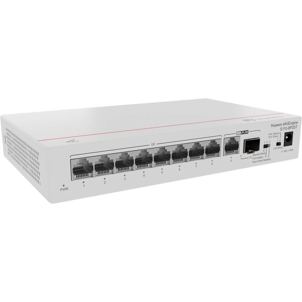 Коммутатор Huawei eKit eKitEngine S110-8P2ST 98012269 1000 Base-T (1000 мбит/с), 1 SFP порт