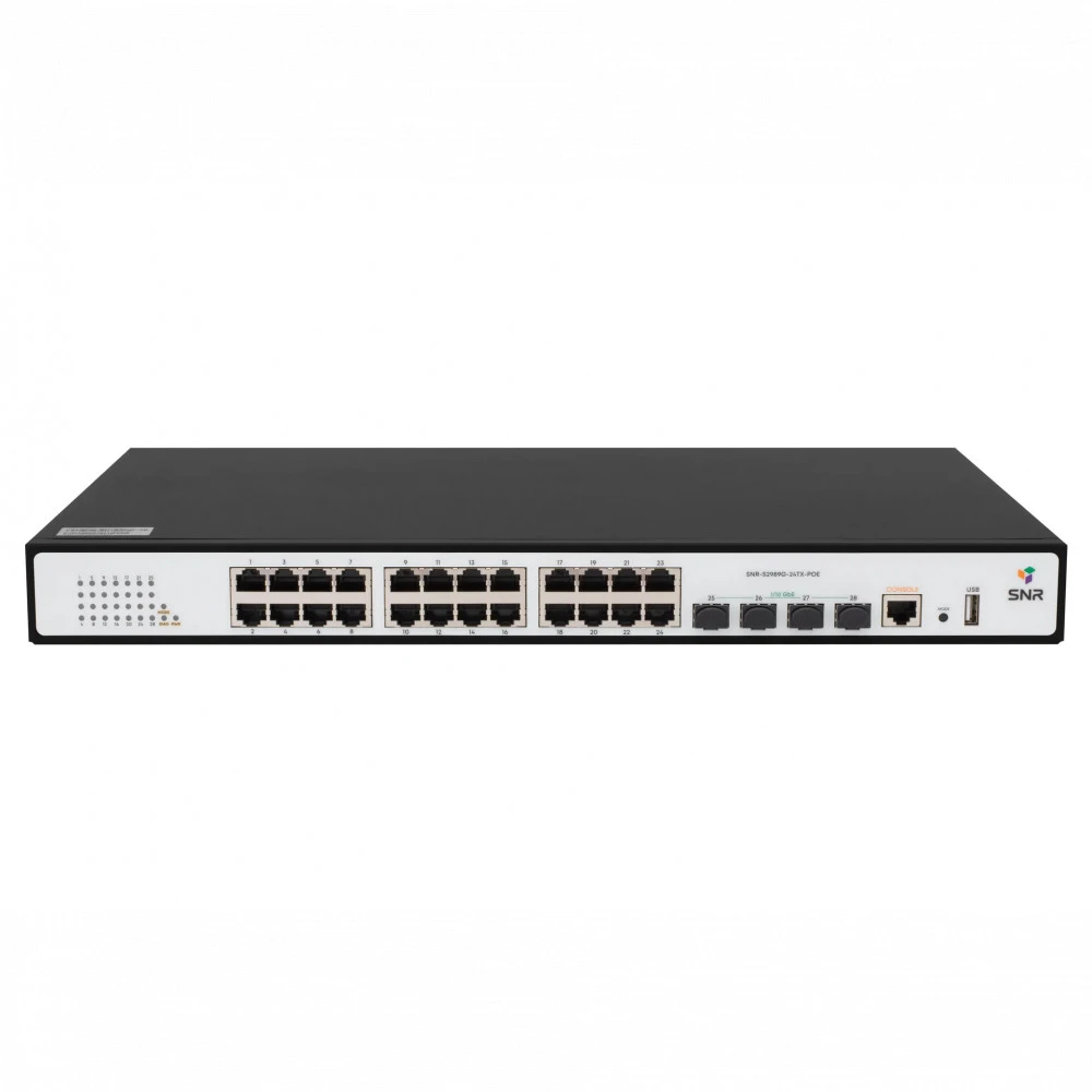 Коммутатор SNR S2989G-24TX-POE SNR-S2989G-24TX-POE 1000 Base-T (1000 мбит/с), 4 SFP порта