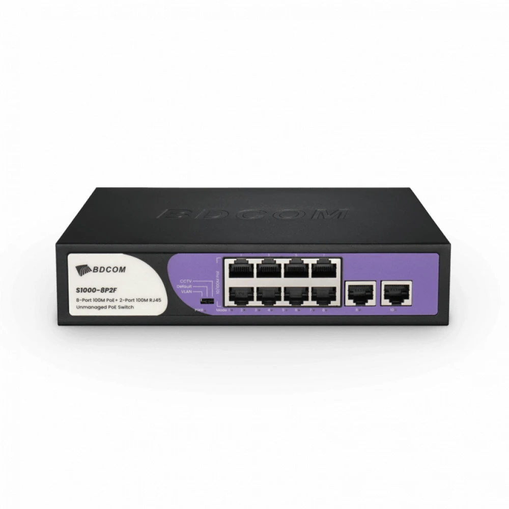 Коммутатор BDCOM S1000-8P2F 100 Base-T (100 мбит/с)