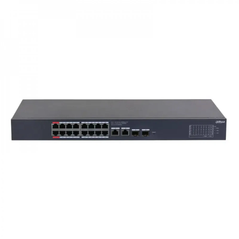 Коммутатор Dahua CS4220 DH-CS4220-16GT-190 1000 Base-TX (1000 мбит/с), 2 SFP порта