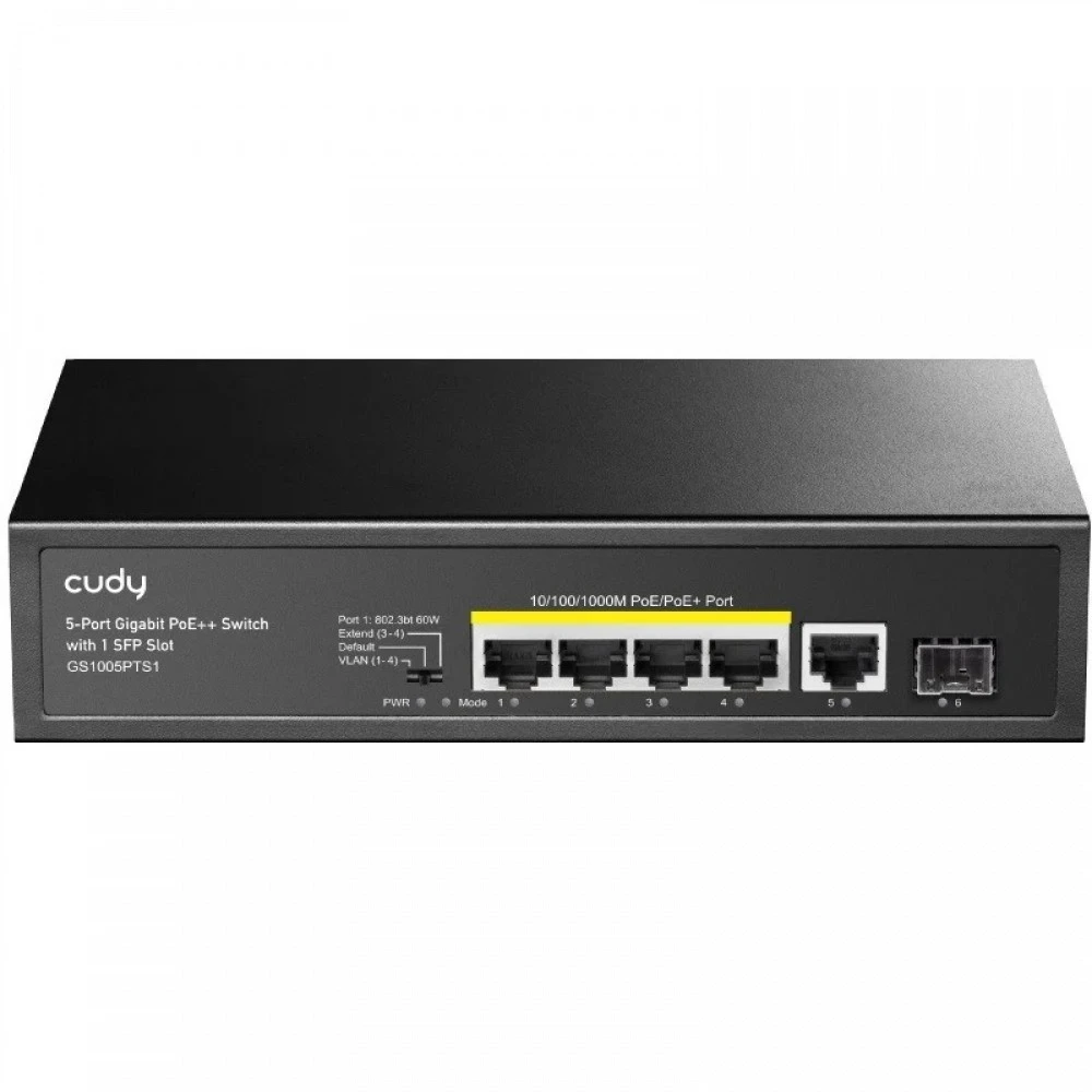 Коммутатор CUDY GS1005PTS1 1000 Base-T (1000 мбит/с), 1 SFP порт