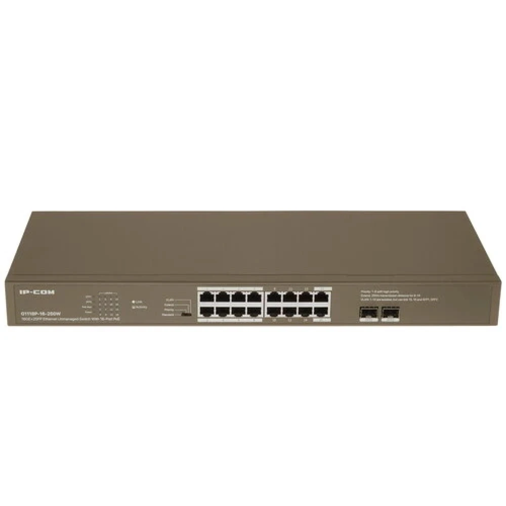 Коммутатор IP-COM G1118P G1118P-16-250W 1000 Base-T (1000 мбит/с), 2 SFP порта
