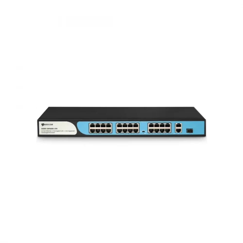 Коммутатор BDCOM S1200-24P2G1S S1200-24P2G1S-370 100 Base-T (100 мбит/с), 1 SFP порт