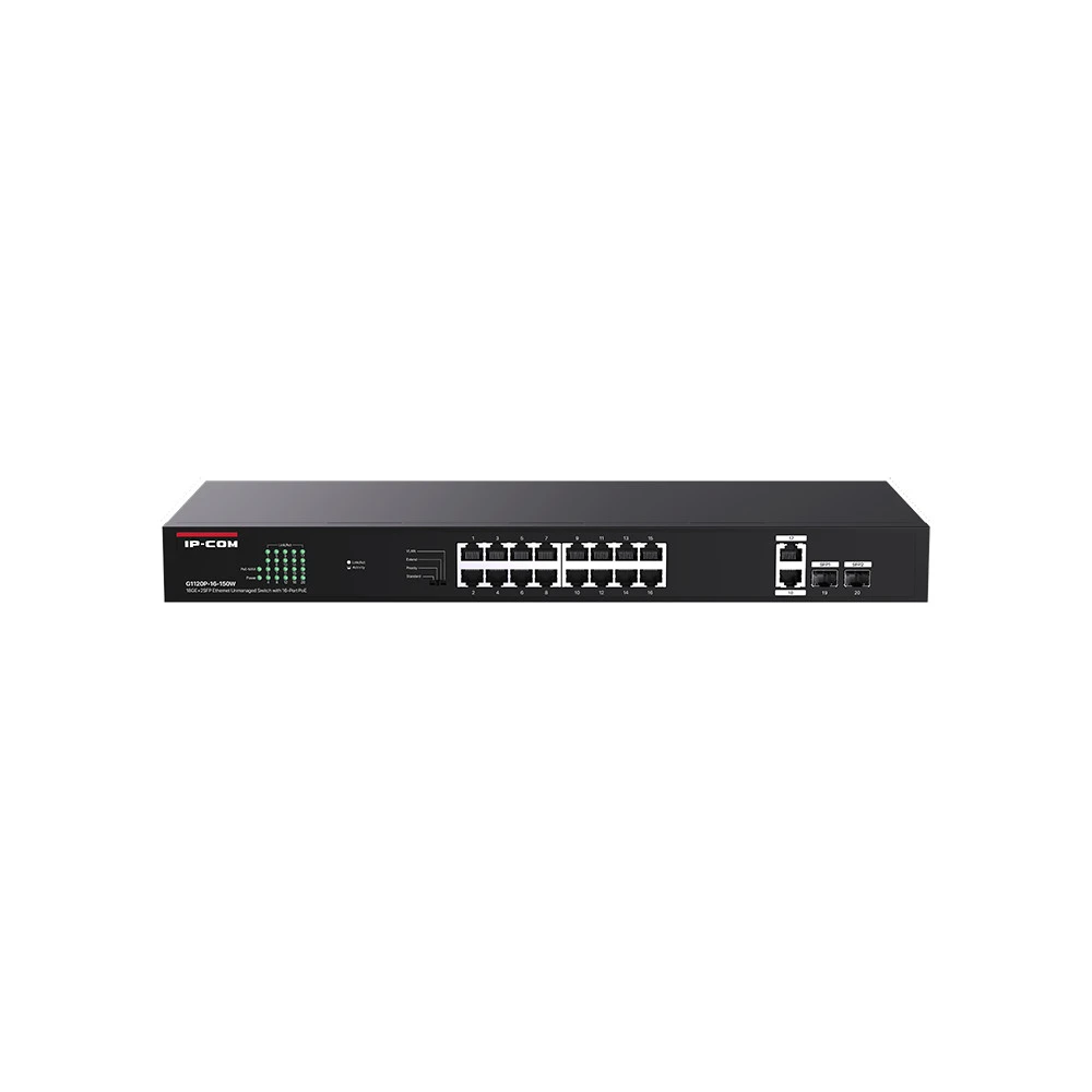 Коммутатор IP-COM G1120P-16-250W 1000 Base-T (1000 мбит/с), 2 SFP порта