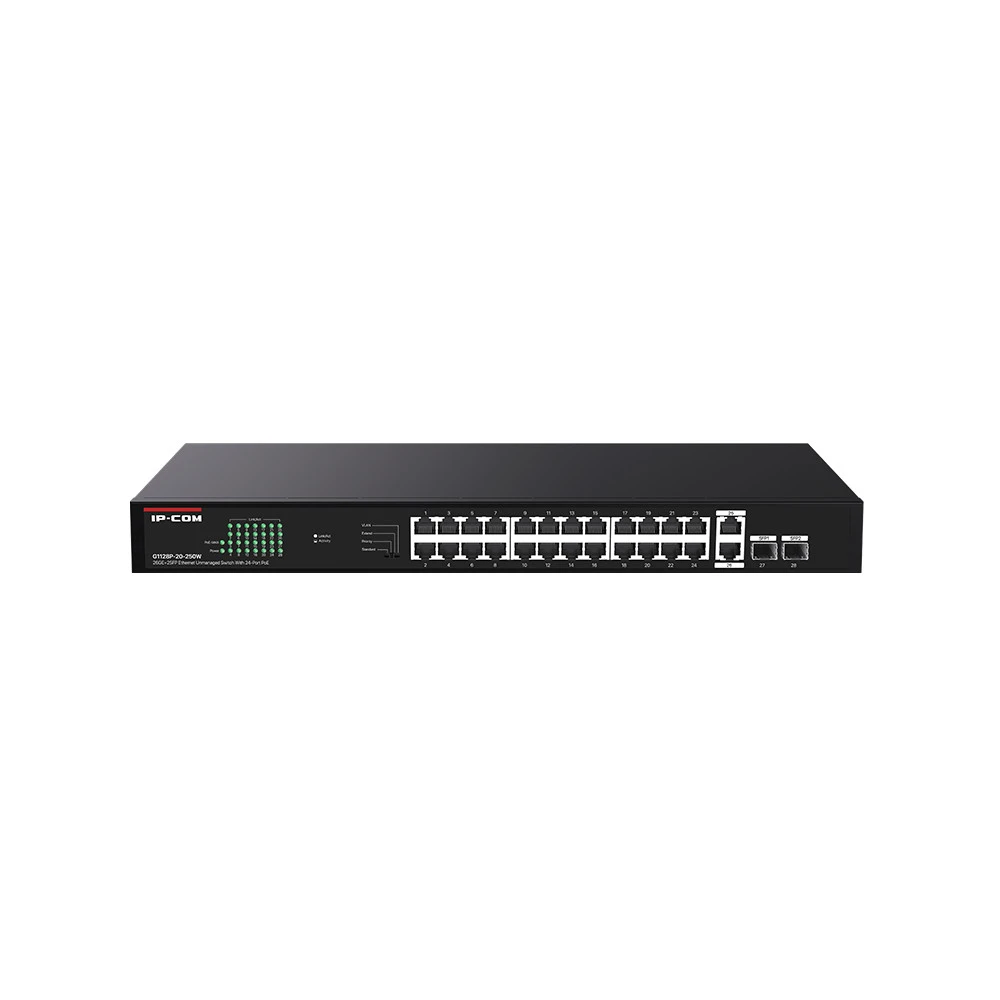 Коммутатор IP-COM G1128P G1128P-24-250W 1000 Base-T (1000 мбит/с), 2 SFP порта