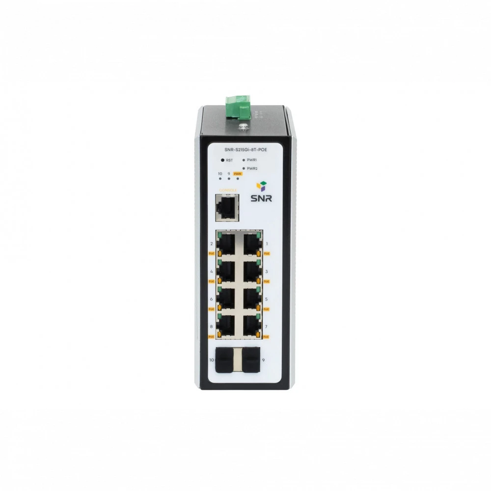 Коммутатор SNR S215GI-8T-POE SNR-S215GI-8T-POE 1000 Base-T (1000 мбит/с), 2 SFP порта