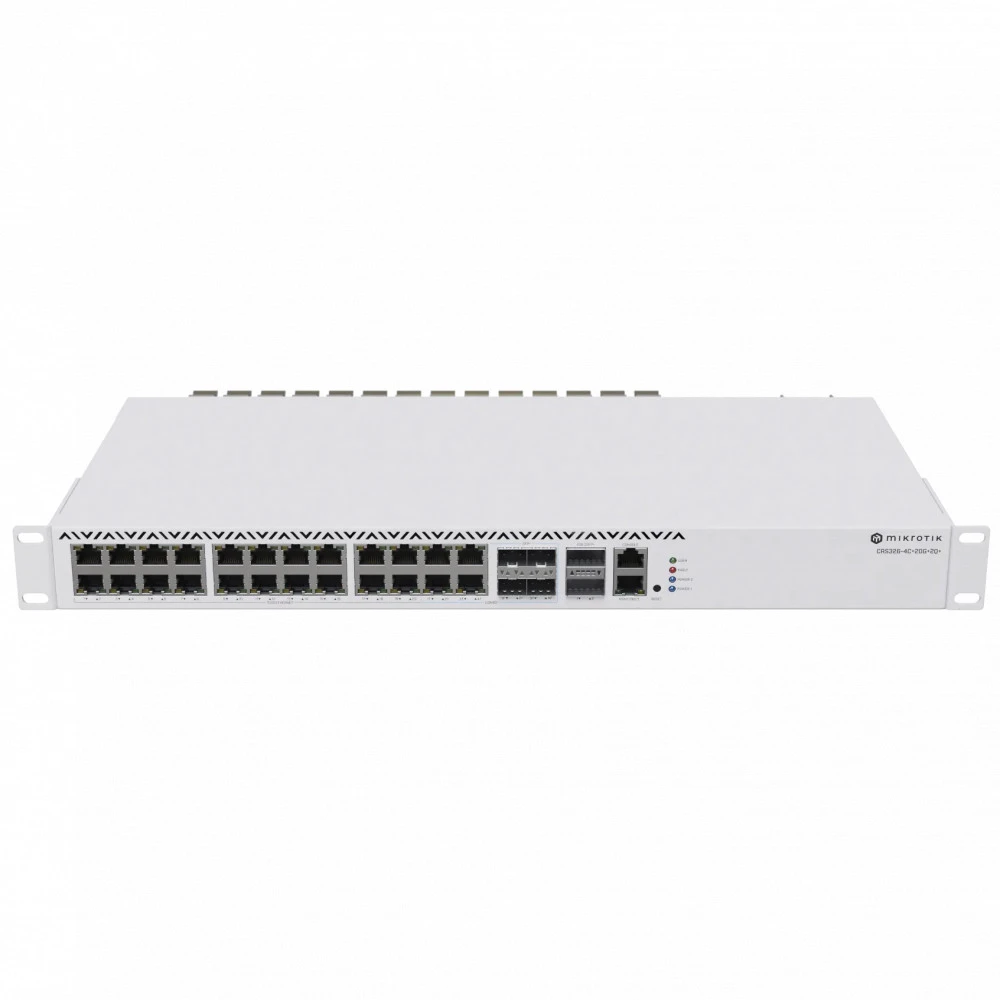 Коммутатор Mikrotik CRS326 CRS326-4C+20G+2Q+RM 2.5 GBase-T (2500 мбит/с), 2 SFP порта