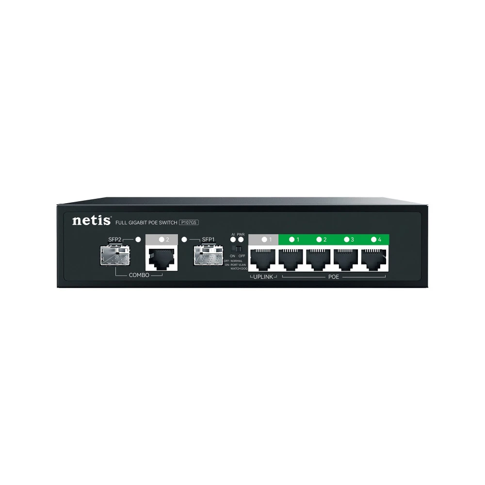 Коммутатор Netis P107GS 1000 Base-TX (1000 мбит/с), 2 SFP порта