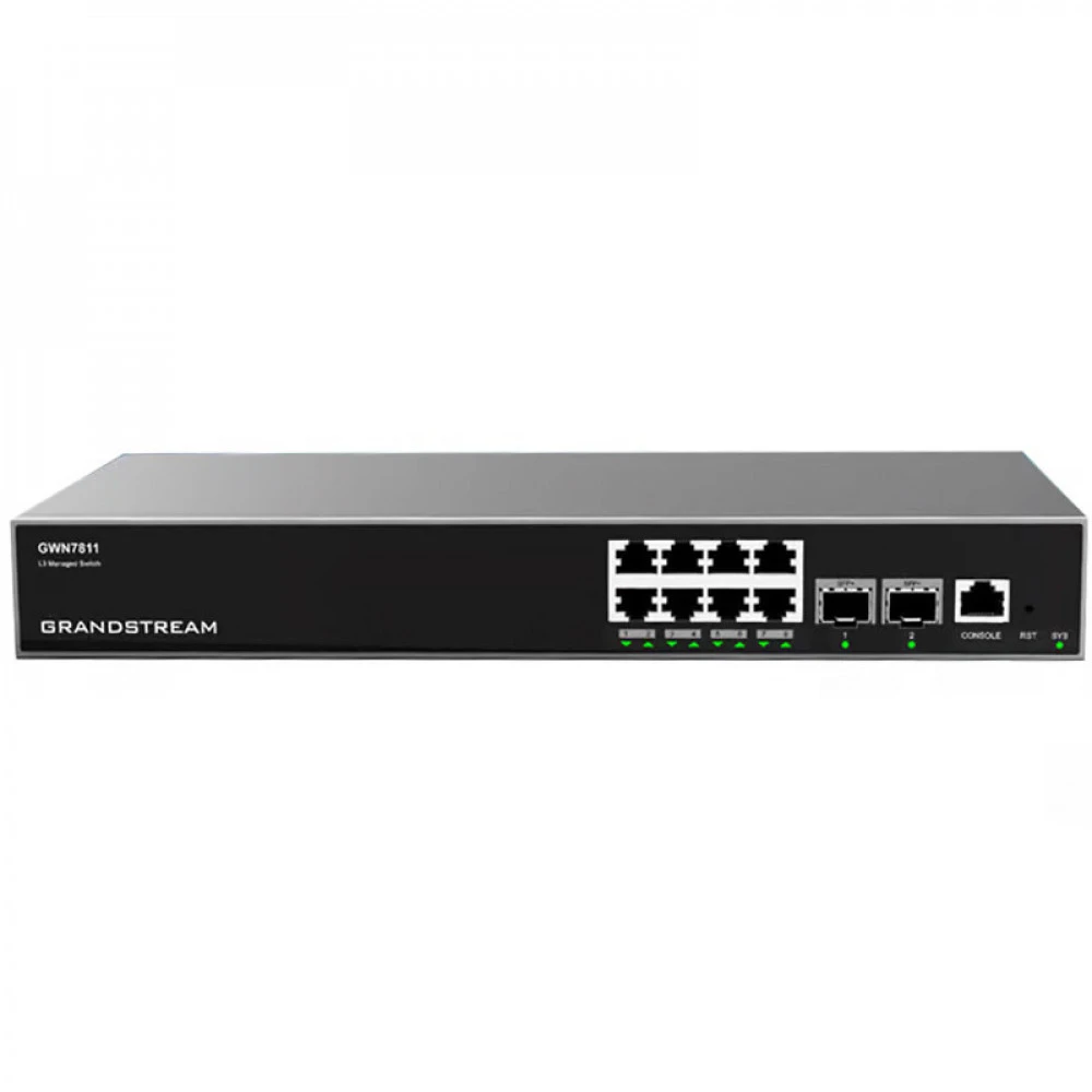 Коммутатор Grandstream GWN7811 1000 Base-T (1000 мбит/с), 2 SFP порта