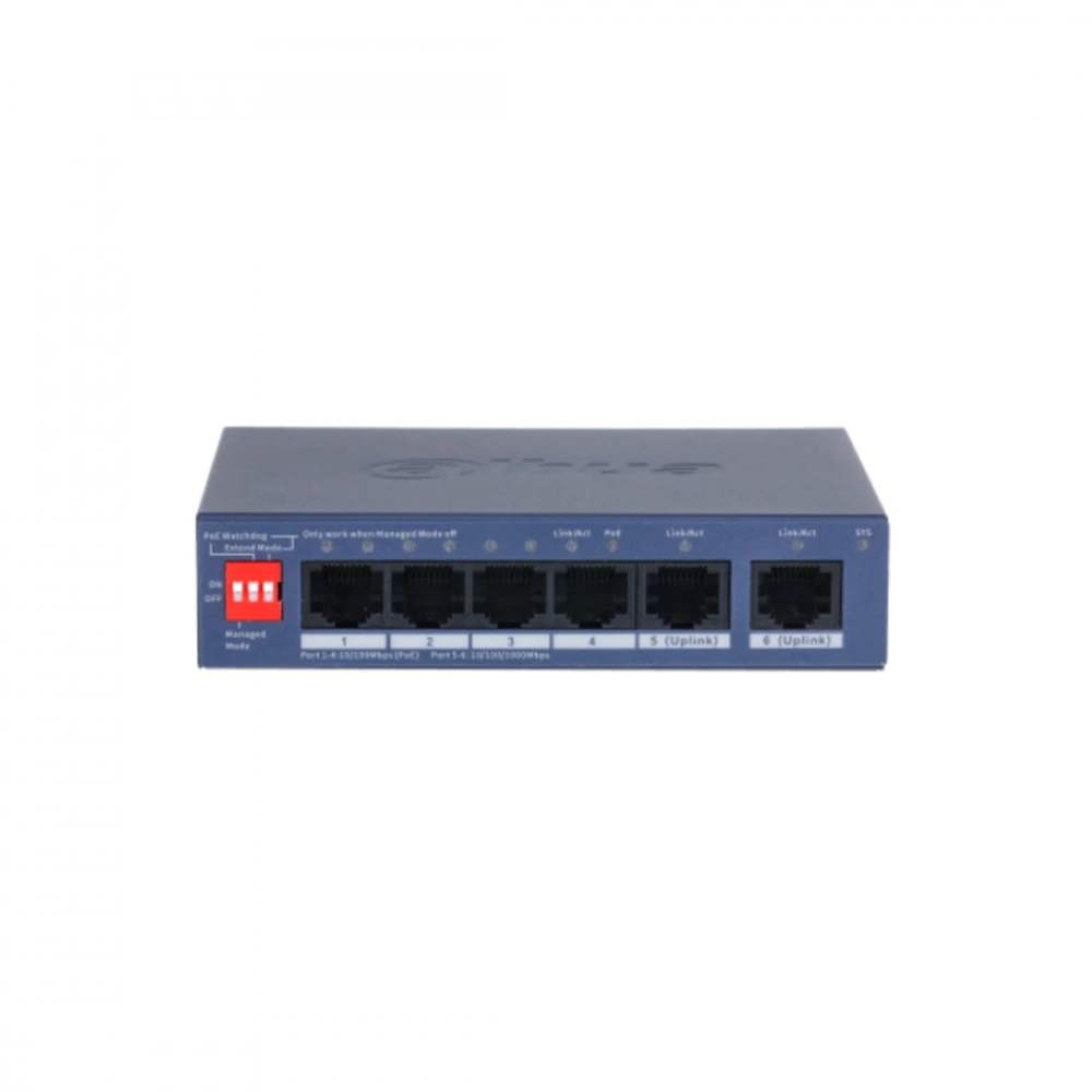 Коммутатор Dahua DH-CS4006-4ET2GT-36 100 Base-T (100 мбит/с), 2 SFP порта