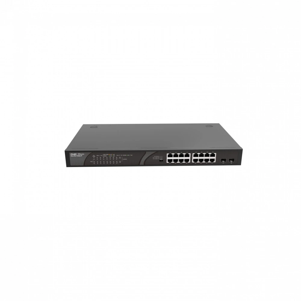 Коммутатор Ruijie RG-ES118GS-P 1000 Base-T (1000 мбит/с), 2 SFP порта