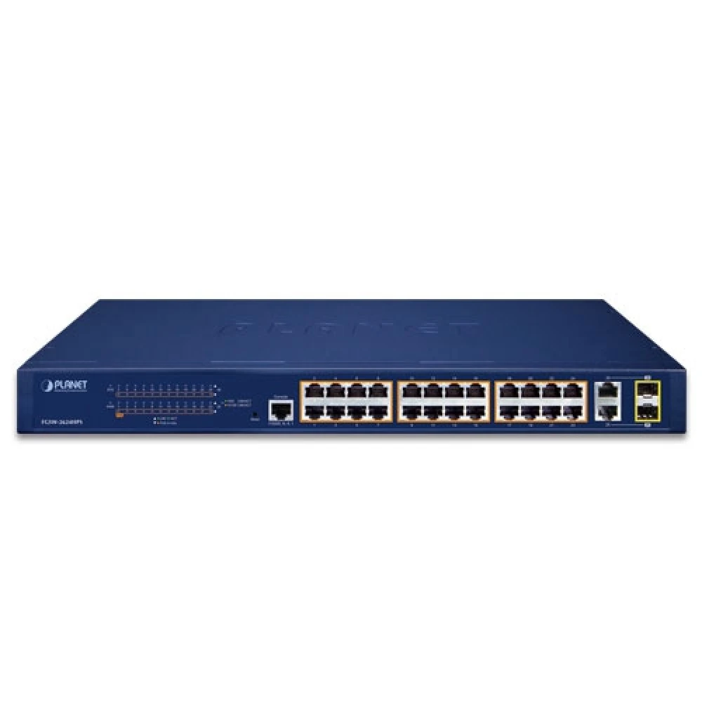 Коммутатор Planet FGSW-2624HPS 100 Base-TX (100 мбит/с), 2 SFP порта
