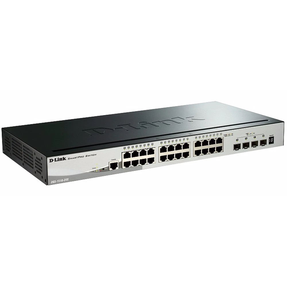 Коммутатор D-link DGS-1510-28X/A1A 1000 Base-TX (1000 мбит/с), 4 SFP порта