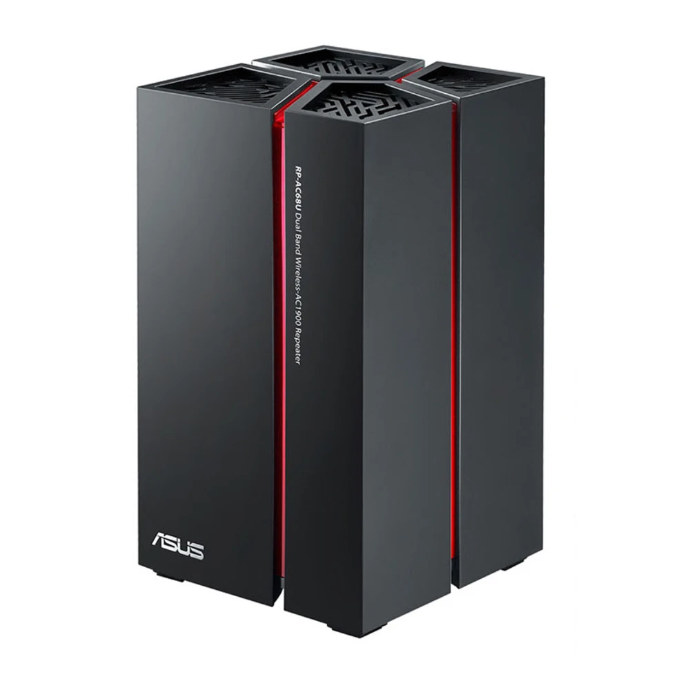 Усилитель сигнала Wi-Fi Asus RP-AC68 90IG01U0-BO3010 10/100/1000 Base-TX (1000 мбит/с), Wi-Fi 5 (802.11a/ b/ g/ n/ ac), со встроенной антенной