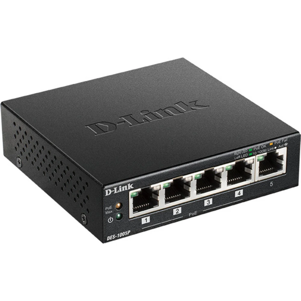 Коммутатор D-link DES-1005P/B1A 100 Base-TX (100 мбит/с)
